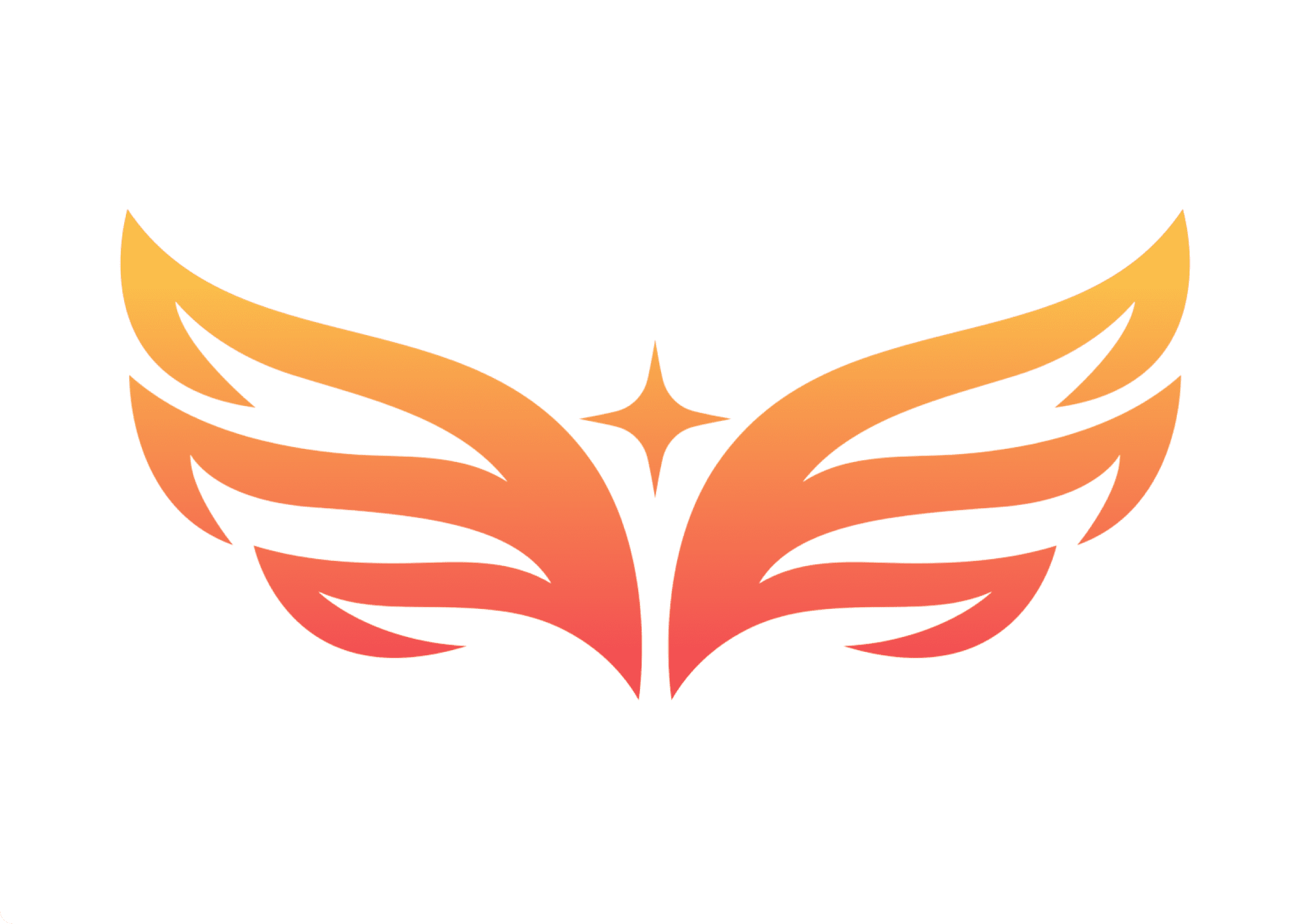 Abstract orange wings with central star.
