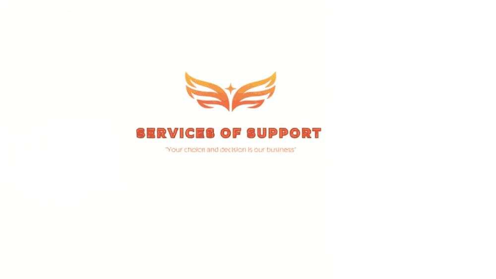 Logo with orange wings and text.
